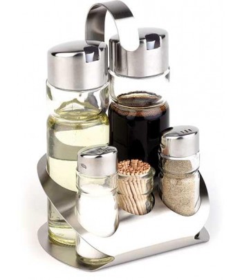 Set vinagrera 5 pzas. Inox